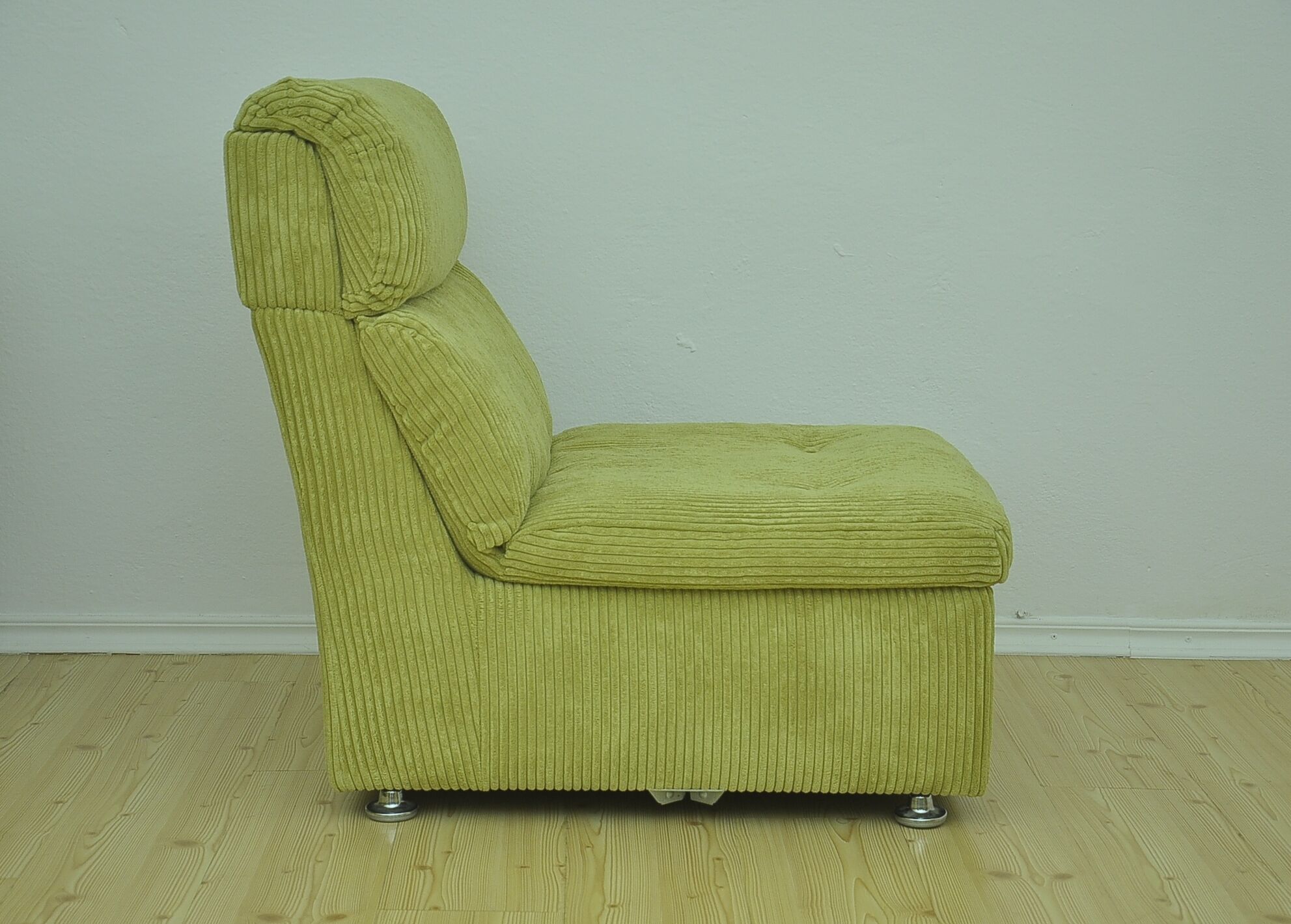 Green corduroy modular sofa from the 70s, 7 pieces