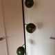 Three-headed "eyeball" floor-to-ceiling lamp, mid-century modern.