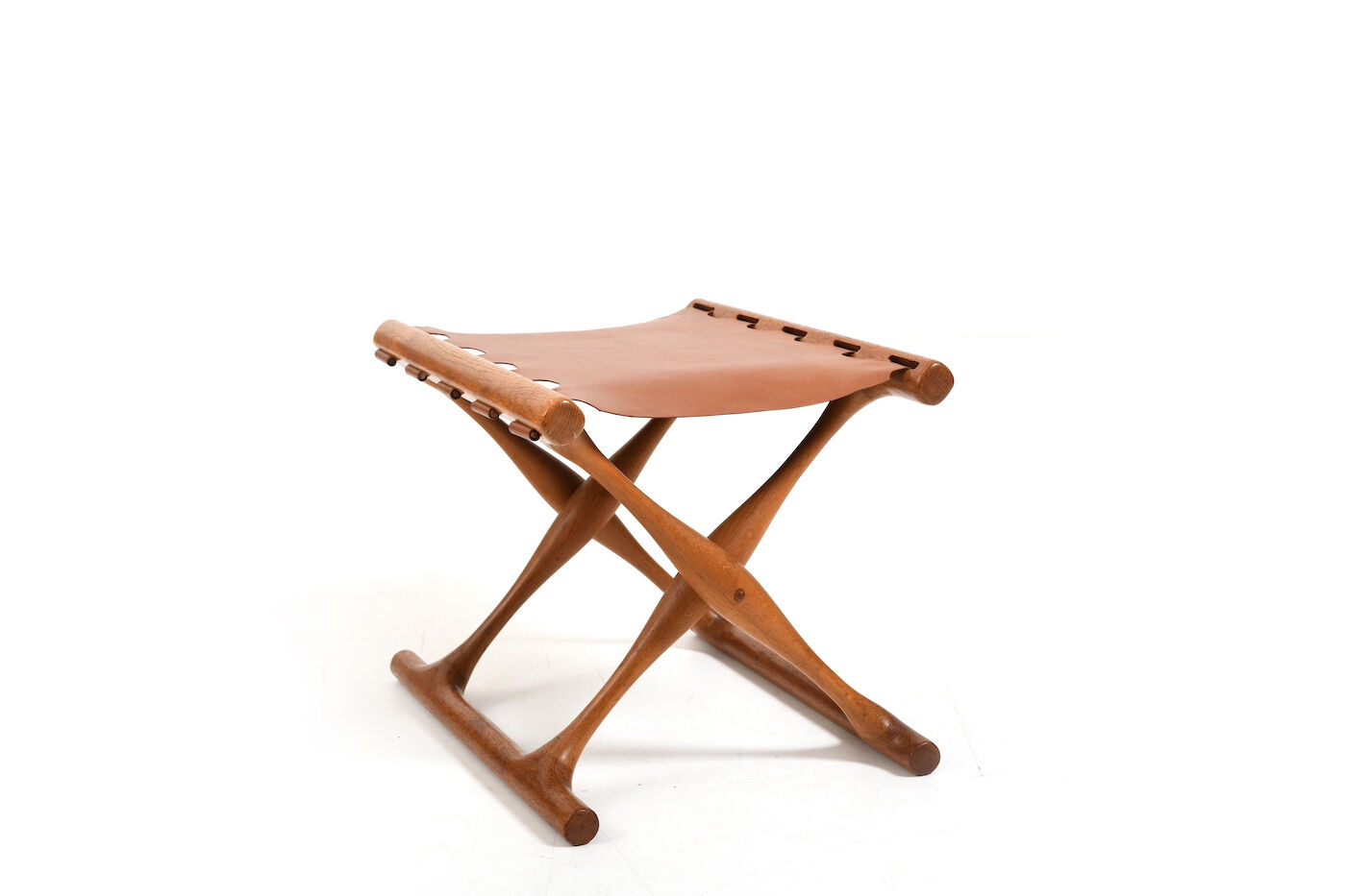 Poul Hundevad Oak Guldhøj Folding Stool Model PH-41 1960s