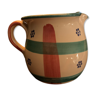 Ceramic pitcher "patronelli oronzo", grottaglie ceramics, italy. vintage hand painted pot