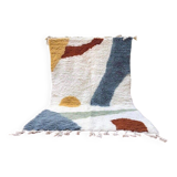 Handcrafted, colorful beni mrirt rug, size 150 x 250 cm