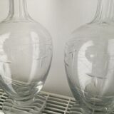 Pair of vintage crystal decanters