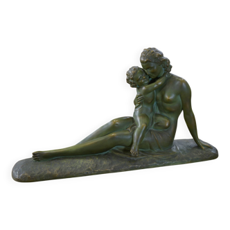 Sculpture en terre cuite patine bronze par Ugo Cipriani