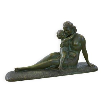 Terracotta sculpture with bronze patina by Ugo Cipriani