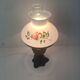 Mid-century Czech cast iron glass lamp vintage floral shade home lighting