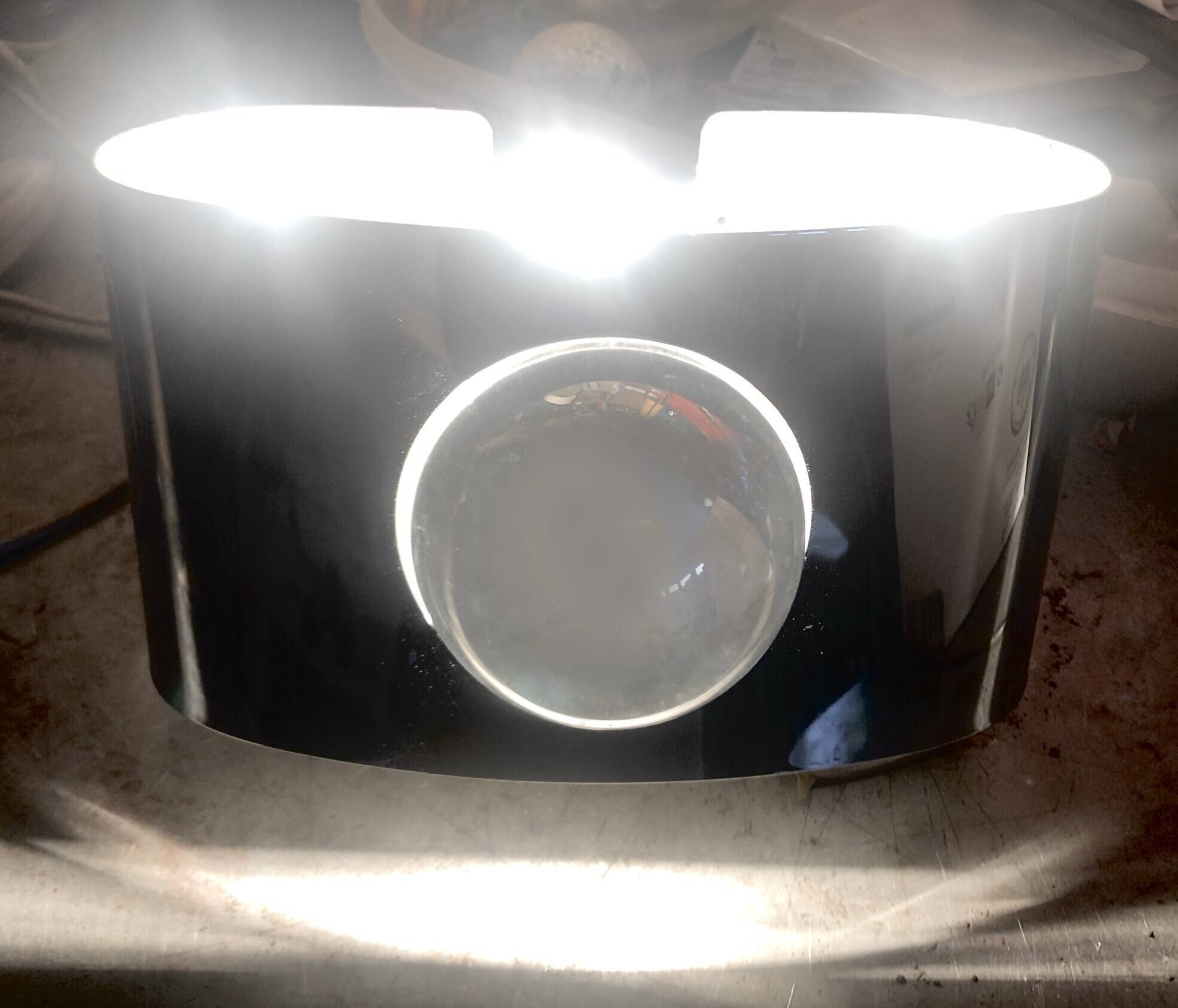 Stainless steel wall lamp space age 1970