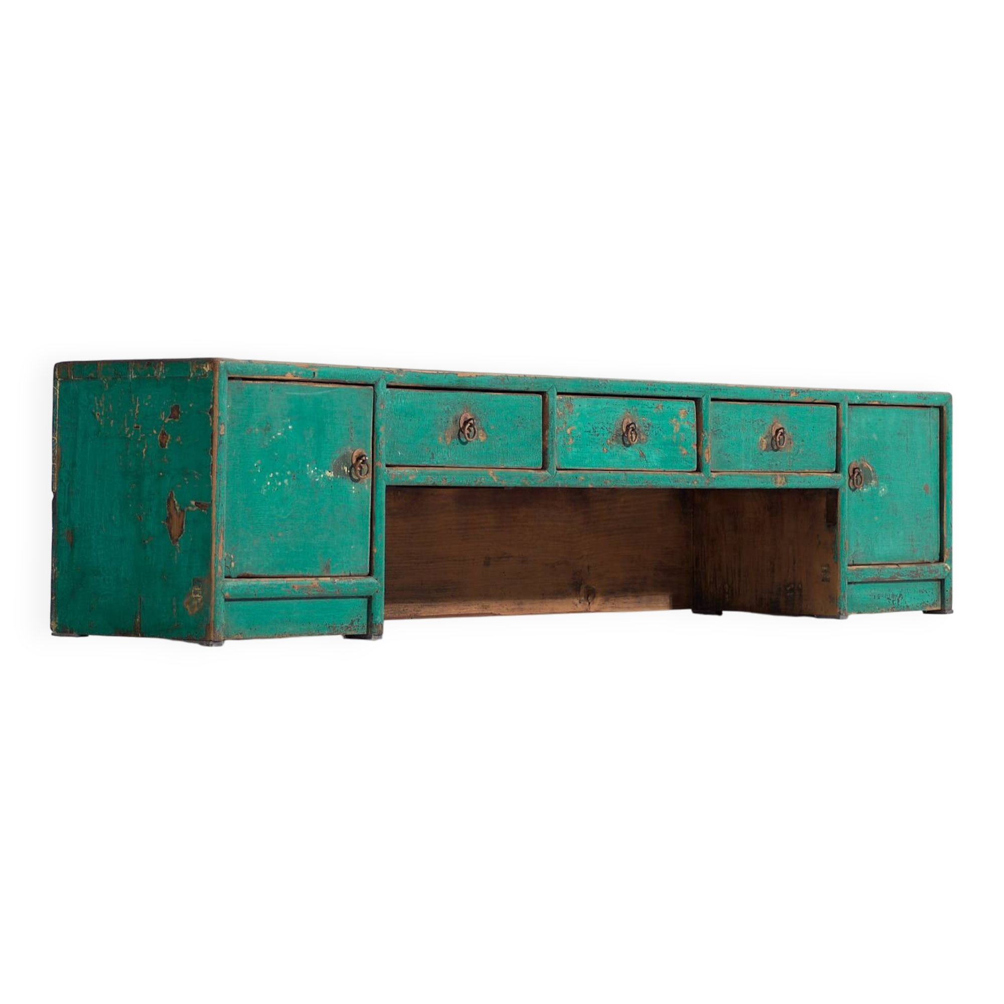 Antique oriental turquoise green TV cabinet (c.1900) #26