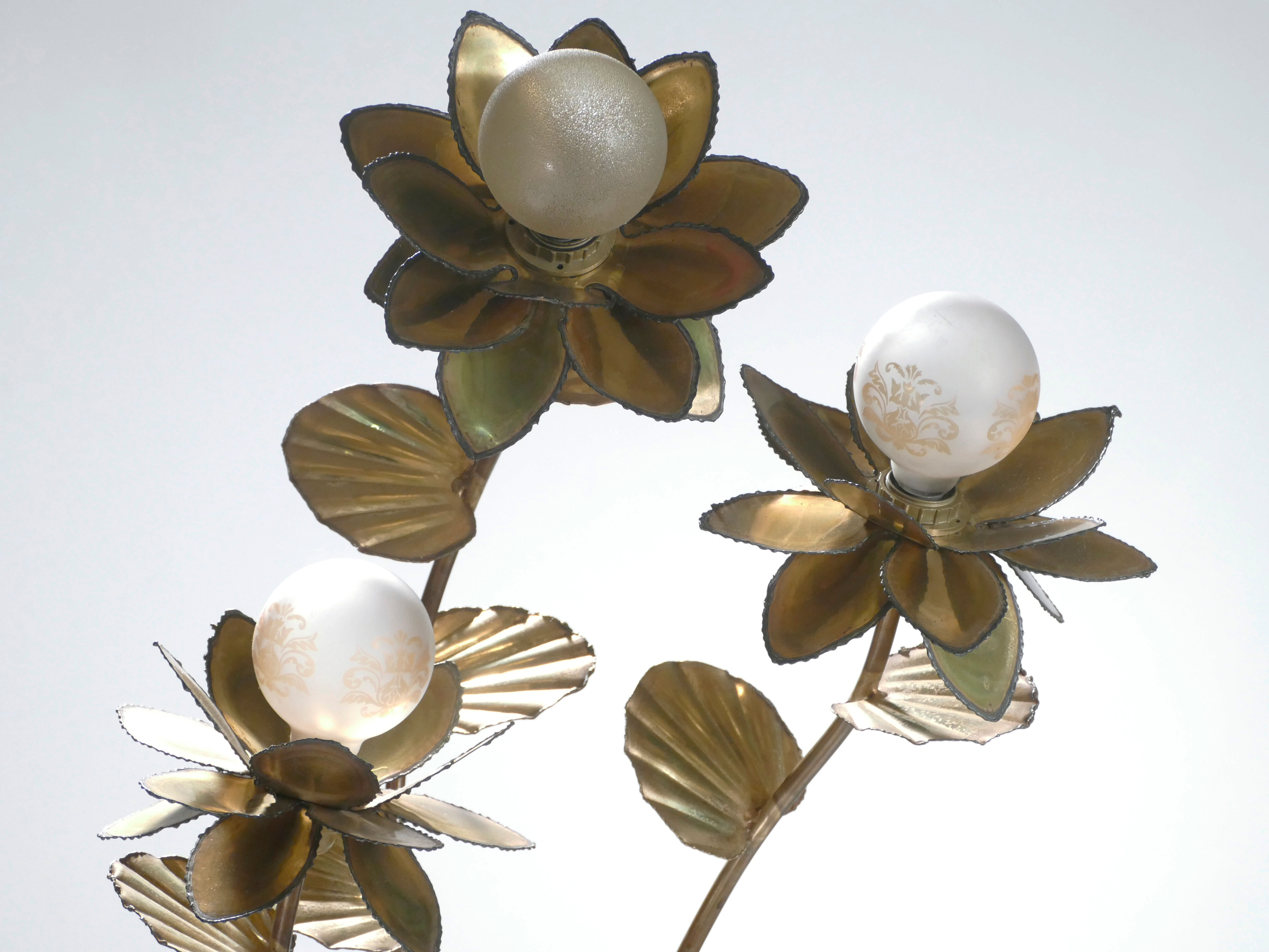 Brass House Jansen 70s flower lamp