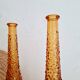 Pair of Italian Empoli vases in amber bubbled glass