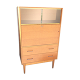 Vintage oak secretary with 2 drawers and 2 sliding windows