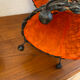Large mushroom lamp in woven rattan