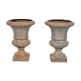 Paire de vases Médicis en fonte