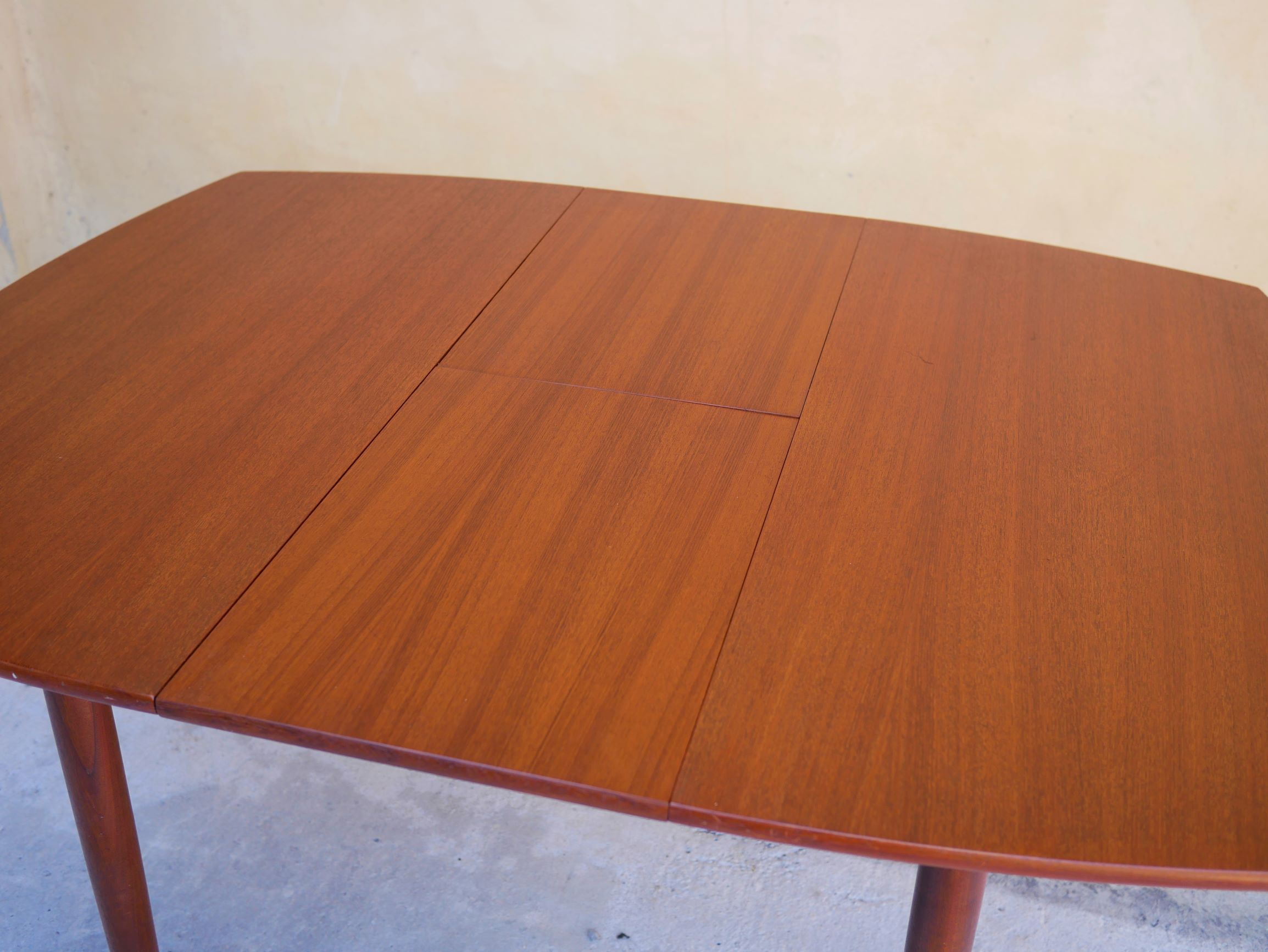 Scandinavian dining table extendable teak by Henry Walter Klein