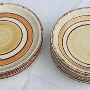 Set 11 plates Gien France model Etna spirals bohemian retro 1970