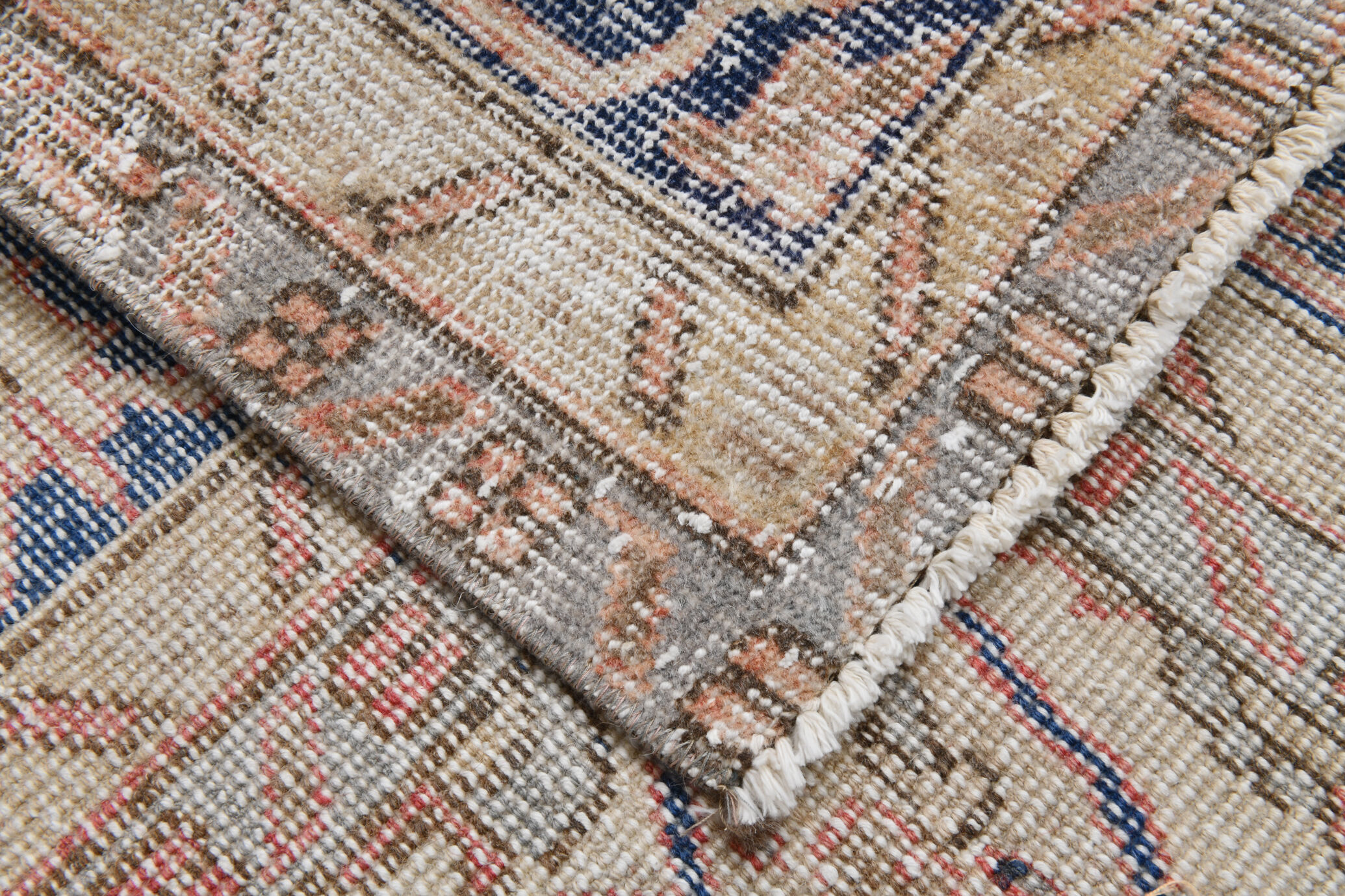 Navy blue vintage rug 317x220cm