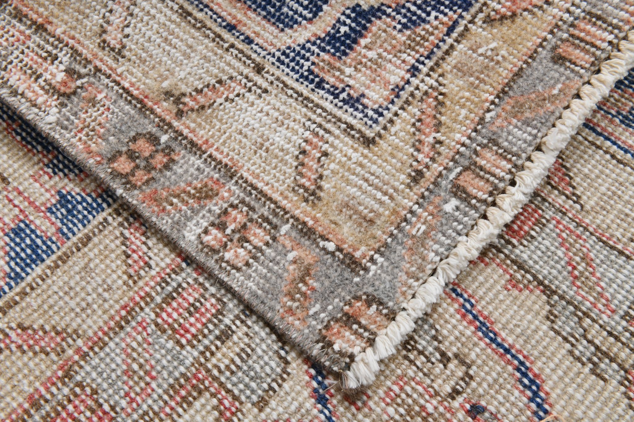 Navy blue vintage rug 317x220cm