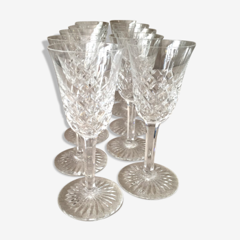 Suite of 10 glasses of cooked wine or digestive crystal baccarat model burgos