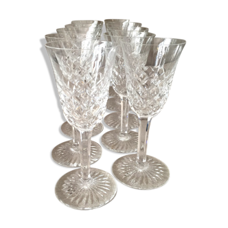 Suite de 10 verres a vin cuit ou digestif en cristal baccarat modele burgos