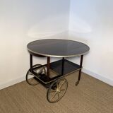 Rare vintage Italian bar cart in mahogany and brass