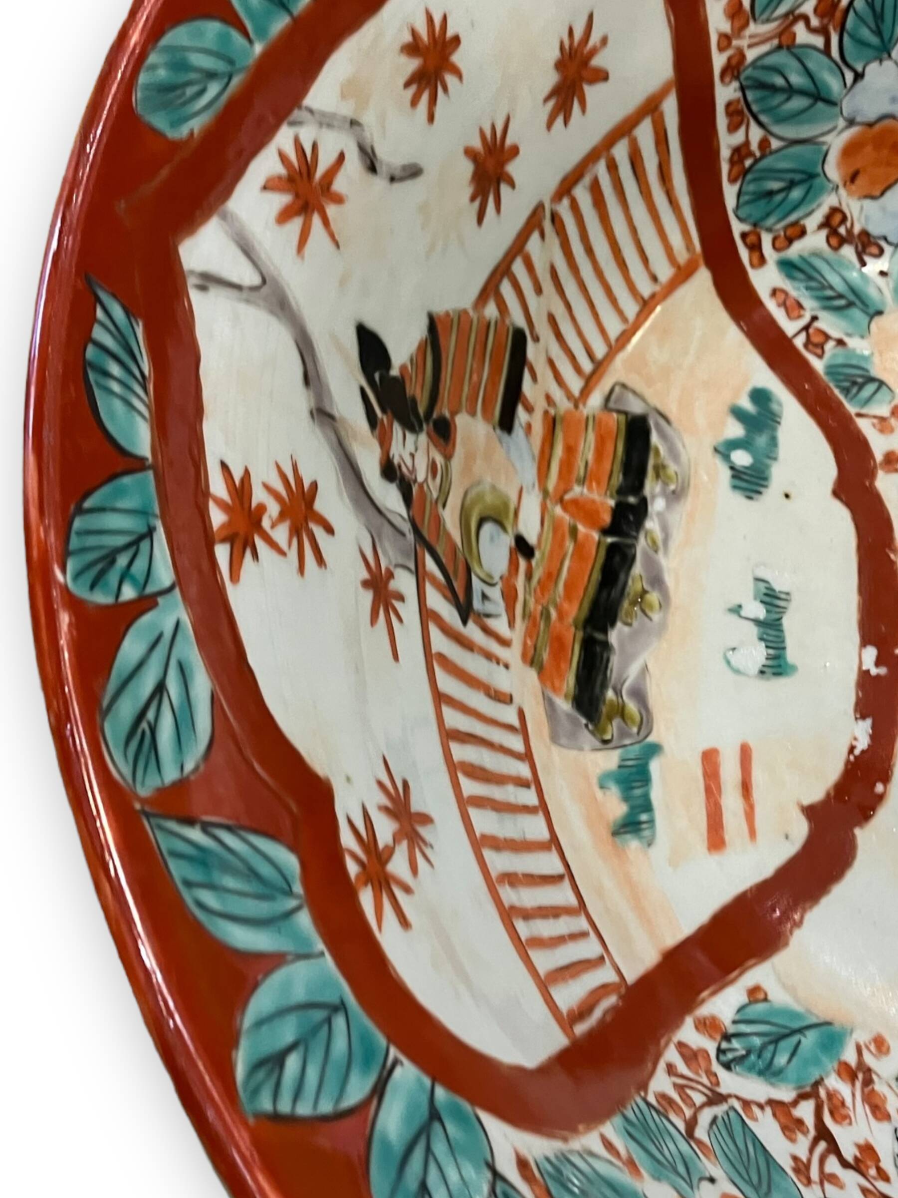 Huge porcelain cup of Imari XIXth Samurai decoration