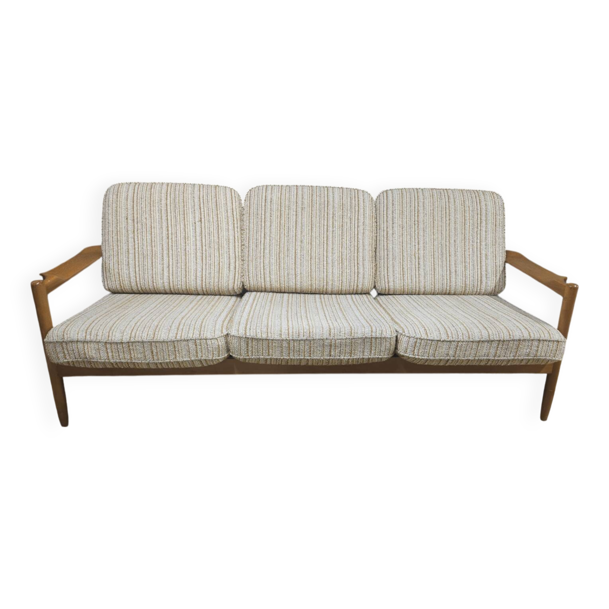 Scandinavian 3-seater canapé in boucle fabric from the 1960s.