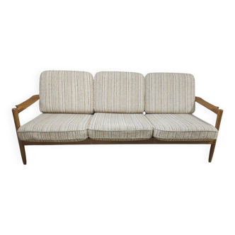 Canapé scandinave 3 places tissu bouclette 1960