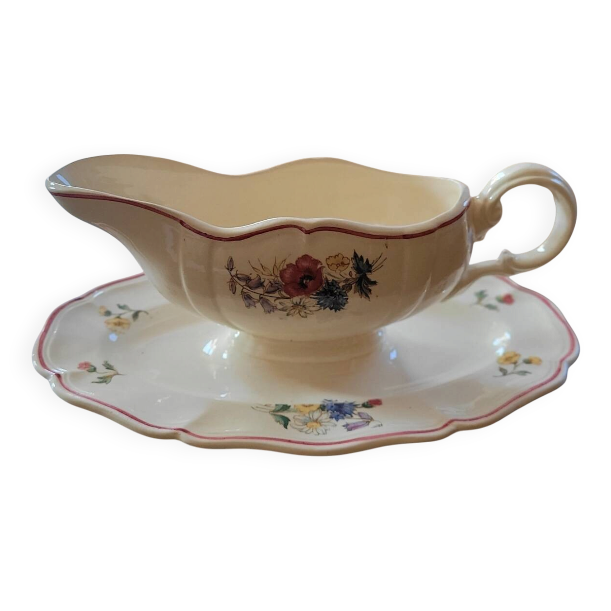 Rustic Sauce Boat Digoin Sarreguemines 1930