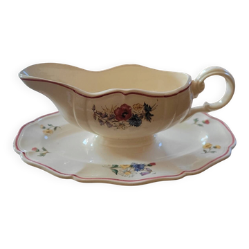 Rustic Sauce Boat Digoin Sarreguemines 1930