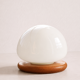 Lampe champignon en opaline et bois, années 80