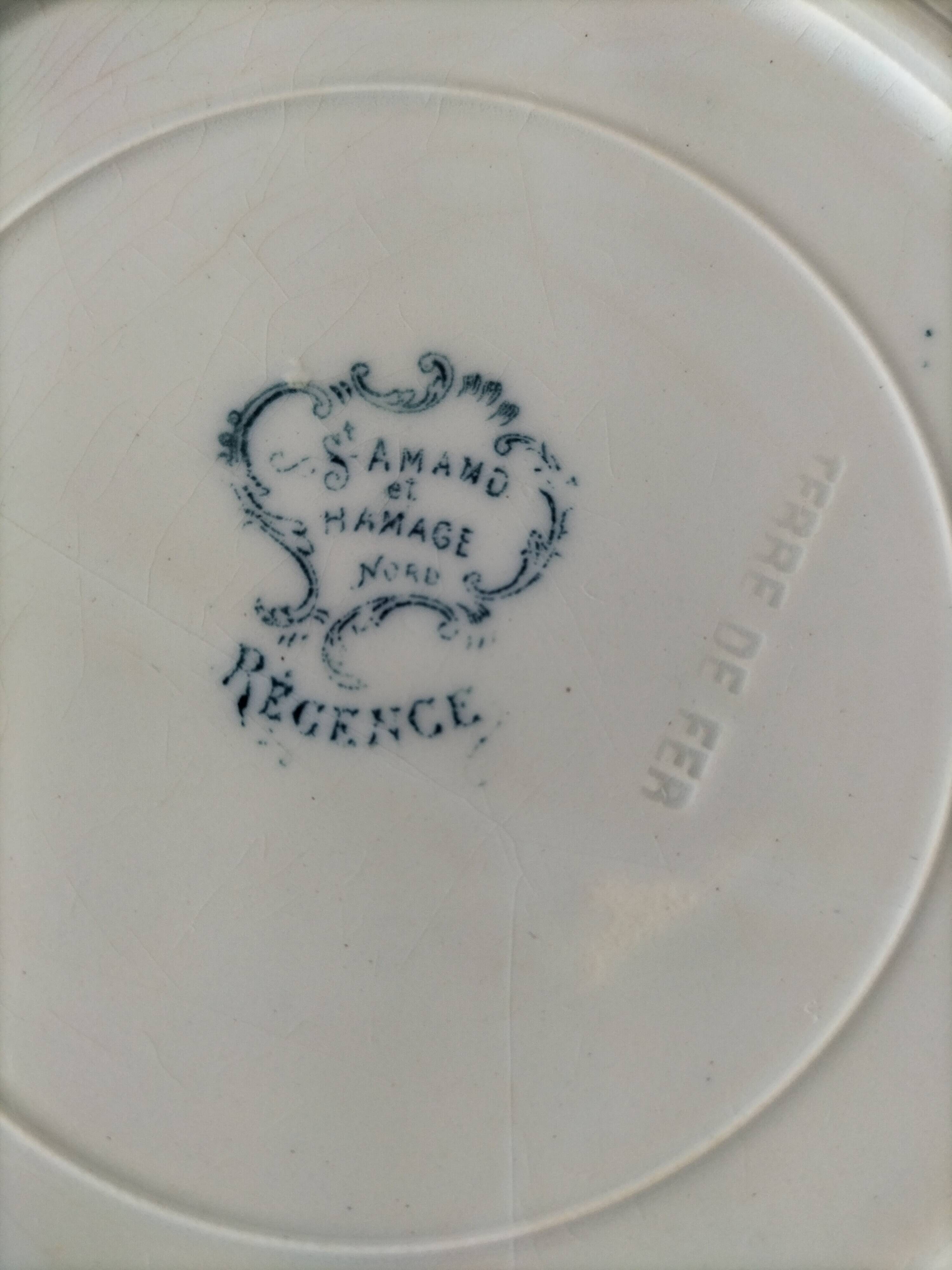 Two ironstone plates Saint-Amand Regency model