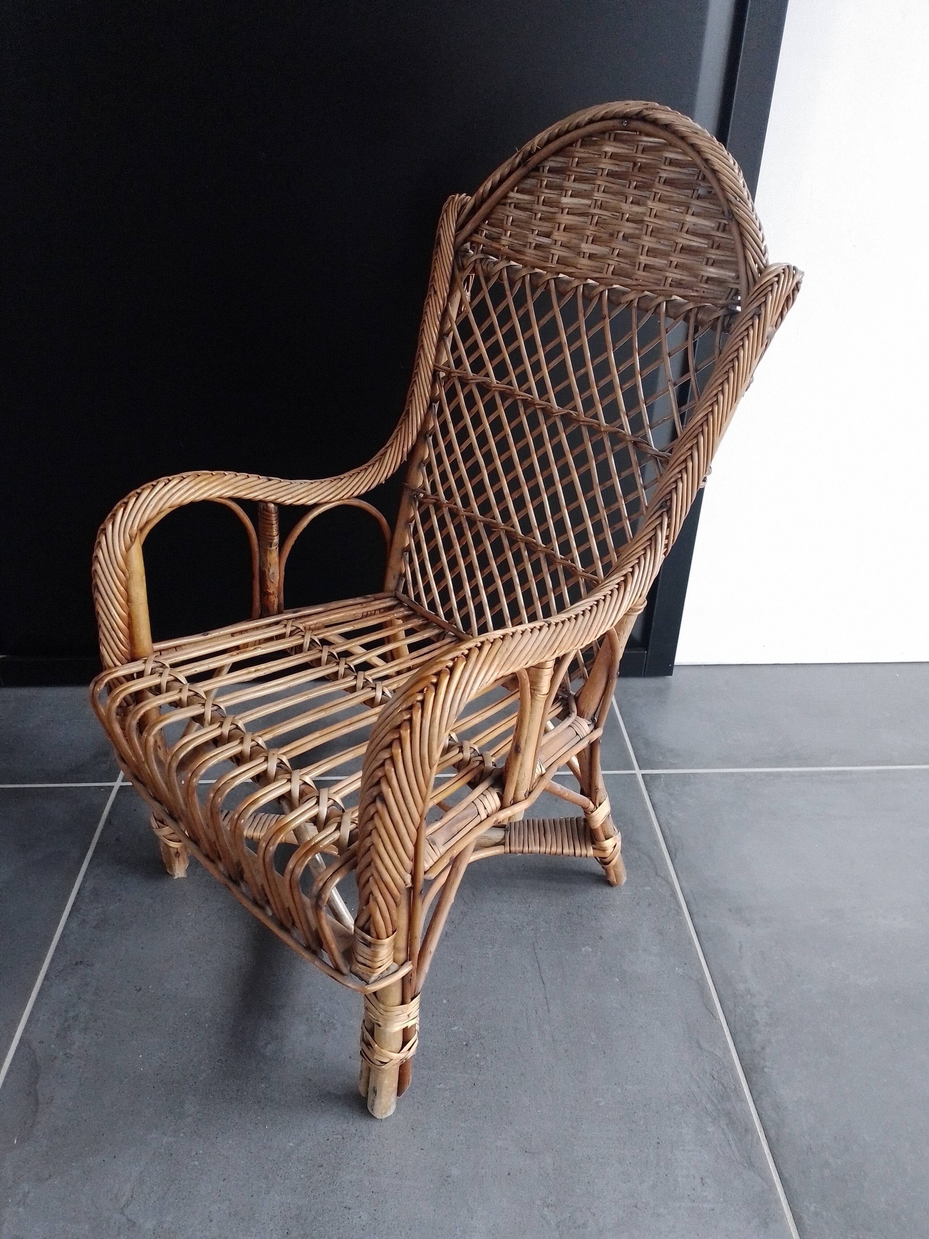 Children's rattan armchair 70' vintage