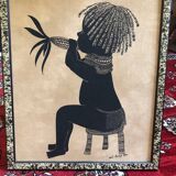 Painting Little boy with pine cone