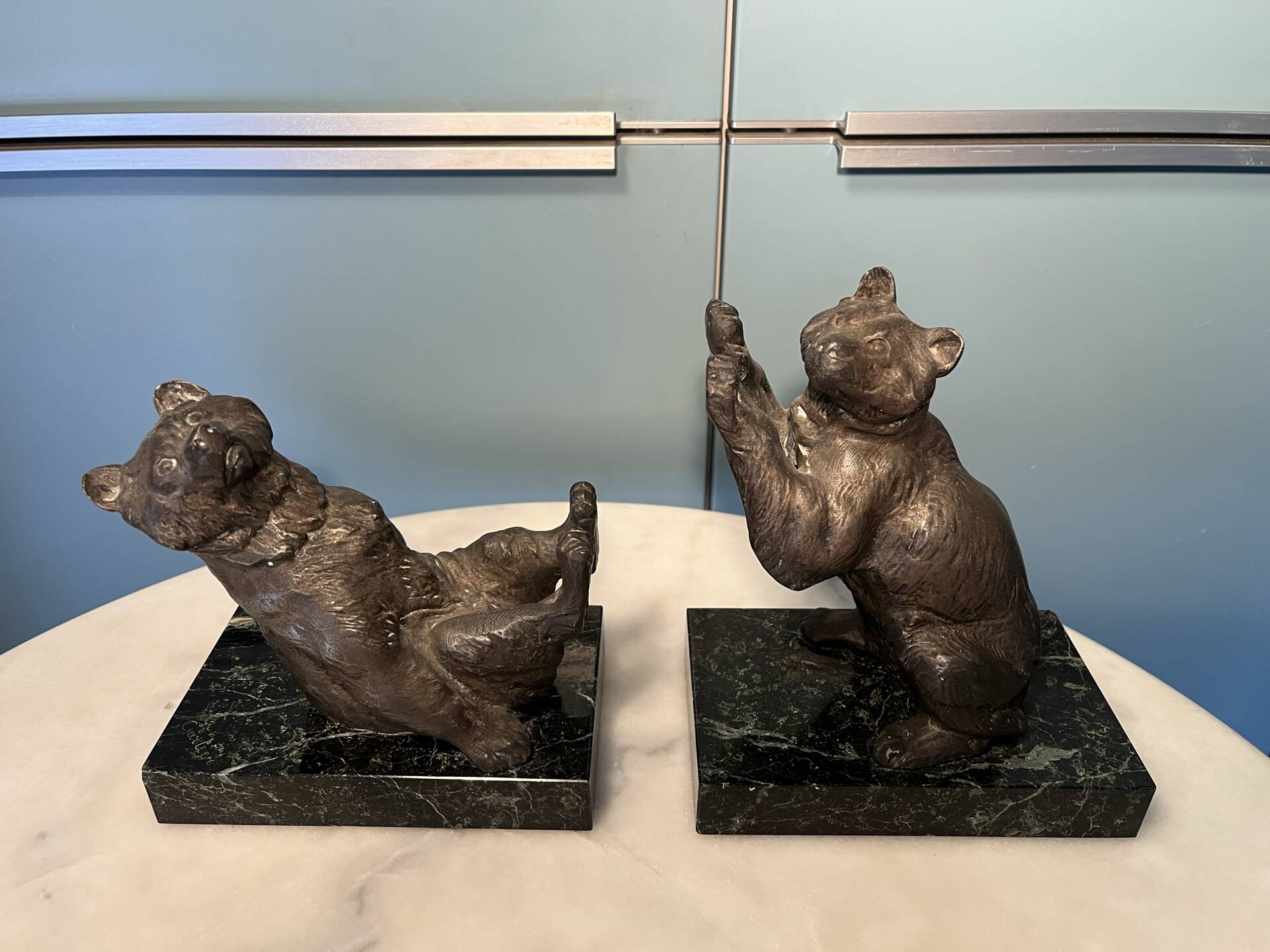 Pair of bear bookends by Thomas Cartier