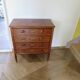 Art Deco chest of drawers - 4 drawers - locks - checkered wood veneer top - 50s