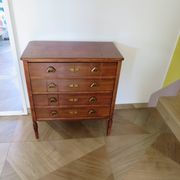 Art Deco chest of drawers - 4 drawers - locks - checkered wood veneer top - 50s