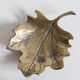 Trinket bowl vintage brass leaf