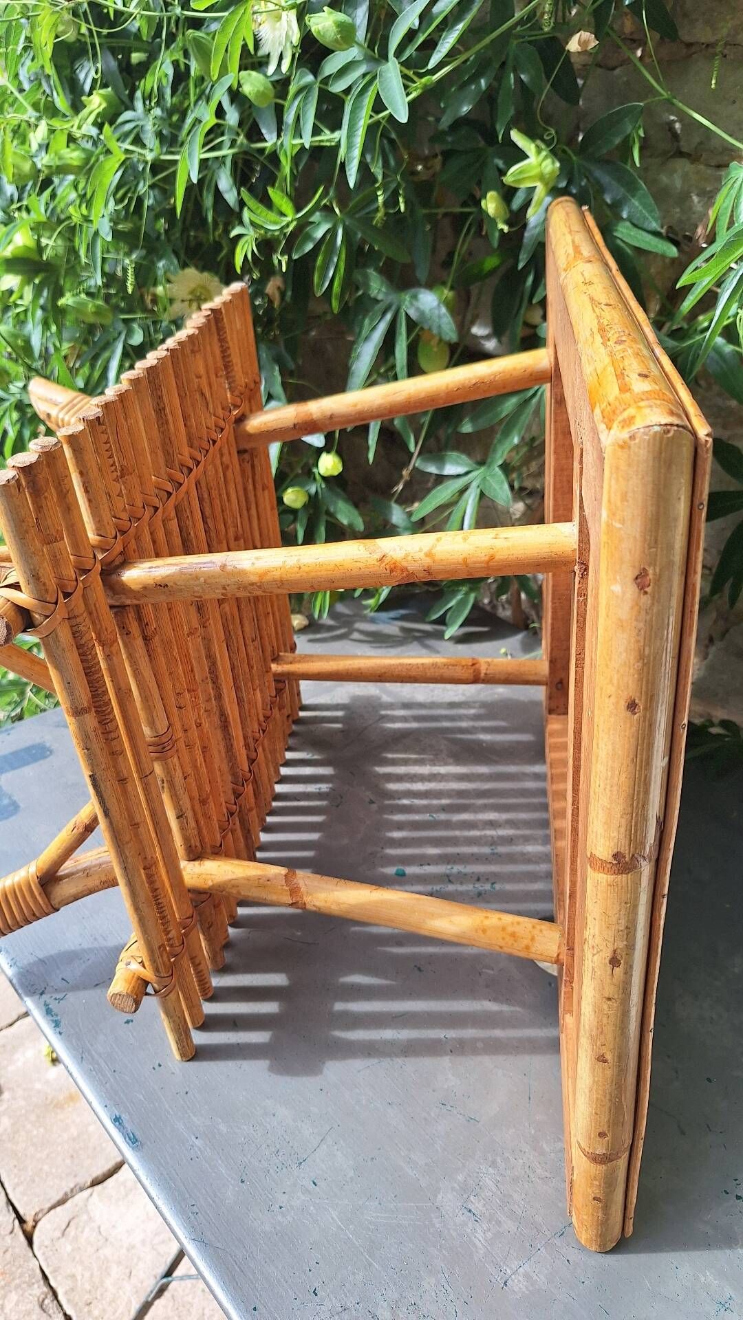 Rattan side table
