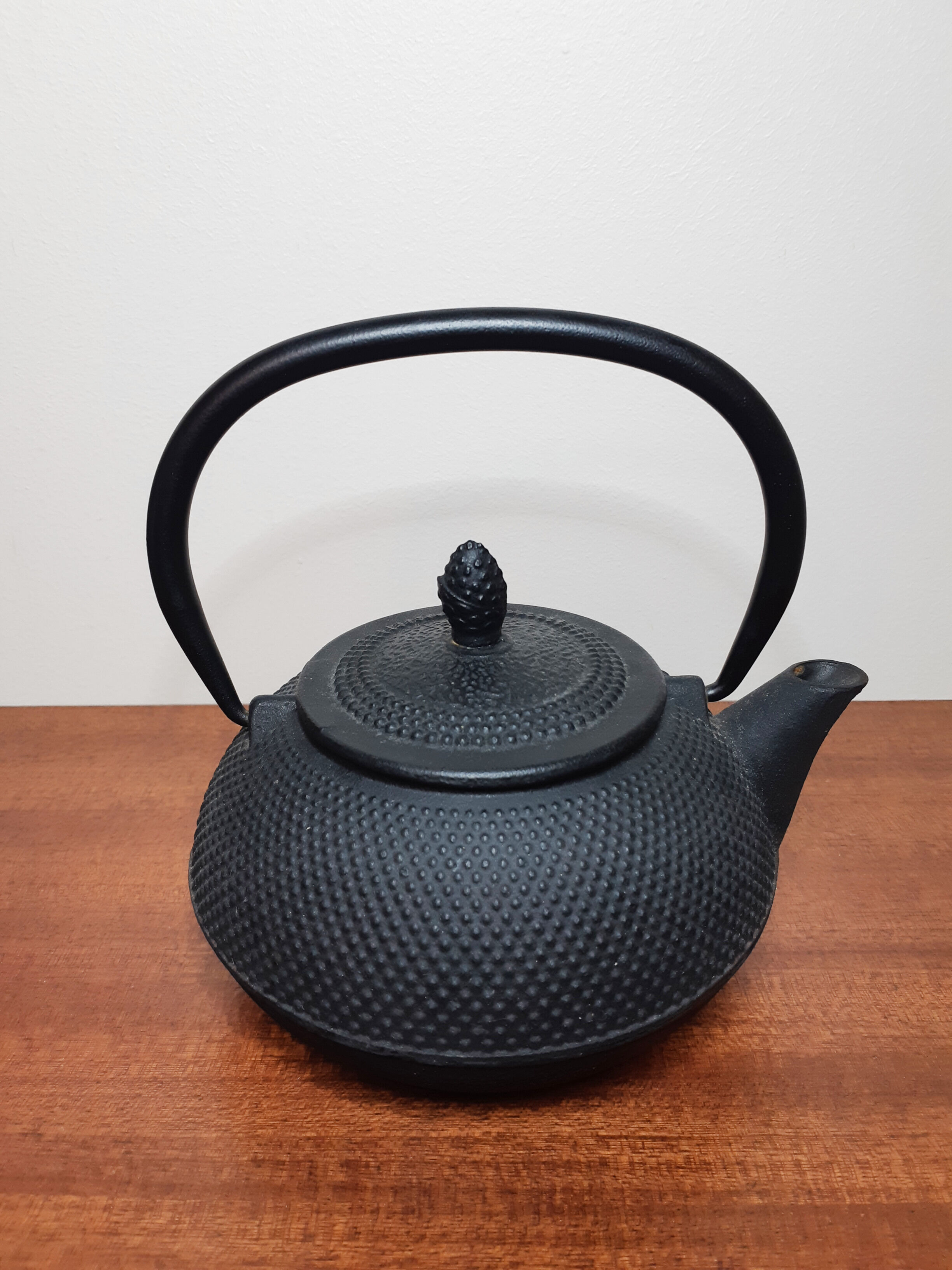 Japanese teapot in black cast iron