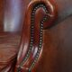 Cognac-Colored Cowhide Leather Club Chair in English Style