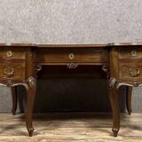 Curved Provençal Louis XV style desk in carved walnut circa 1880