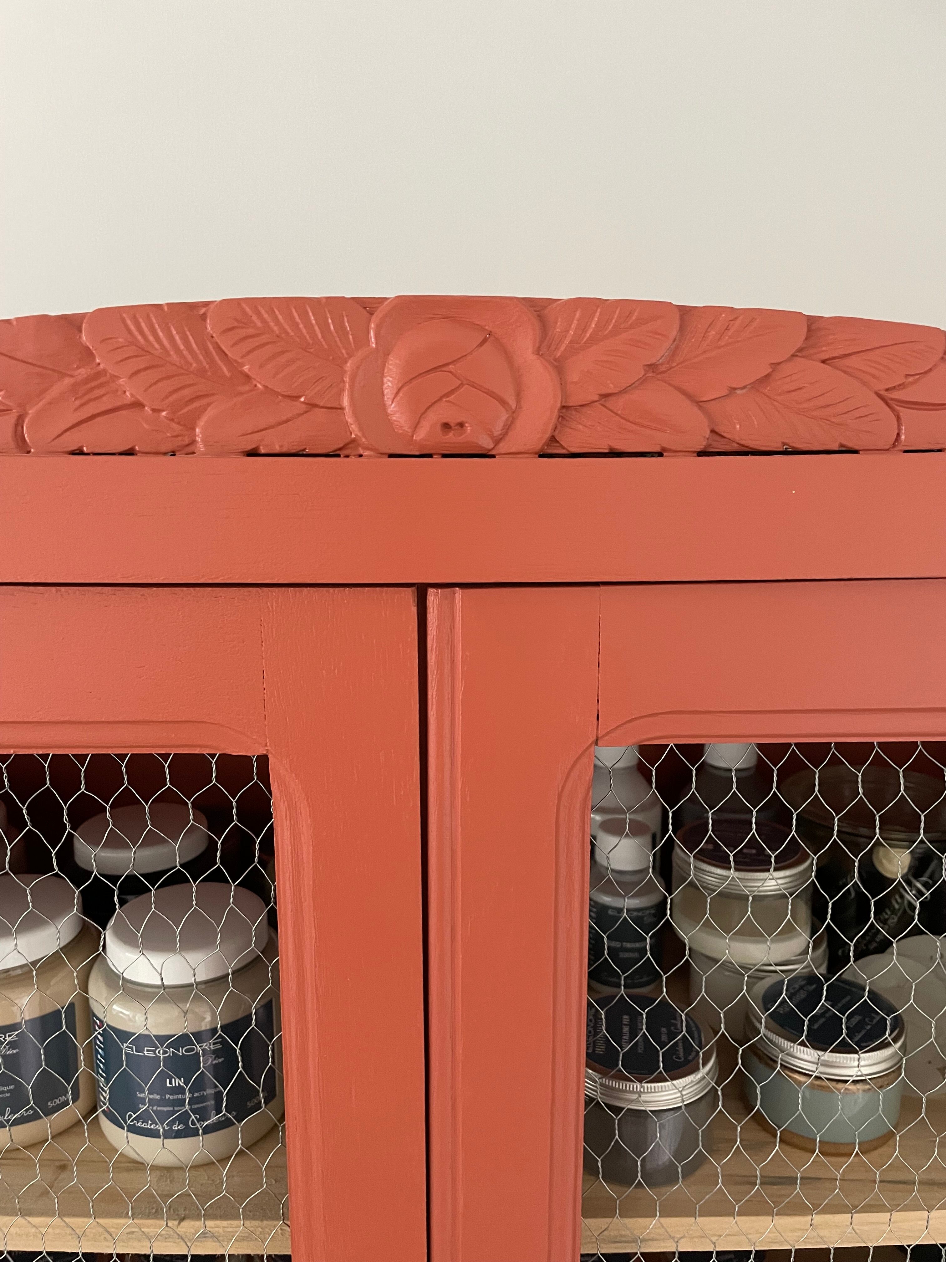 Vintage art deco terracotta wardrobe
