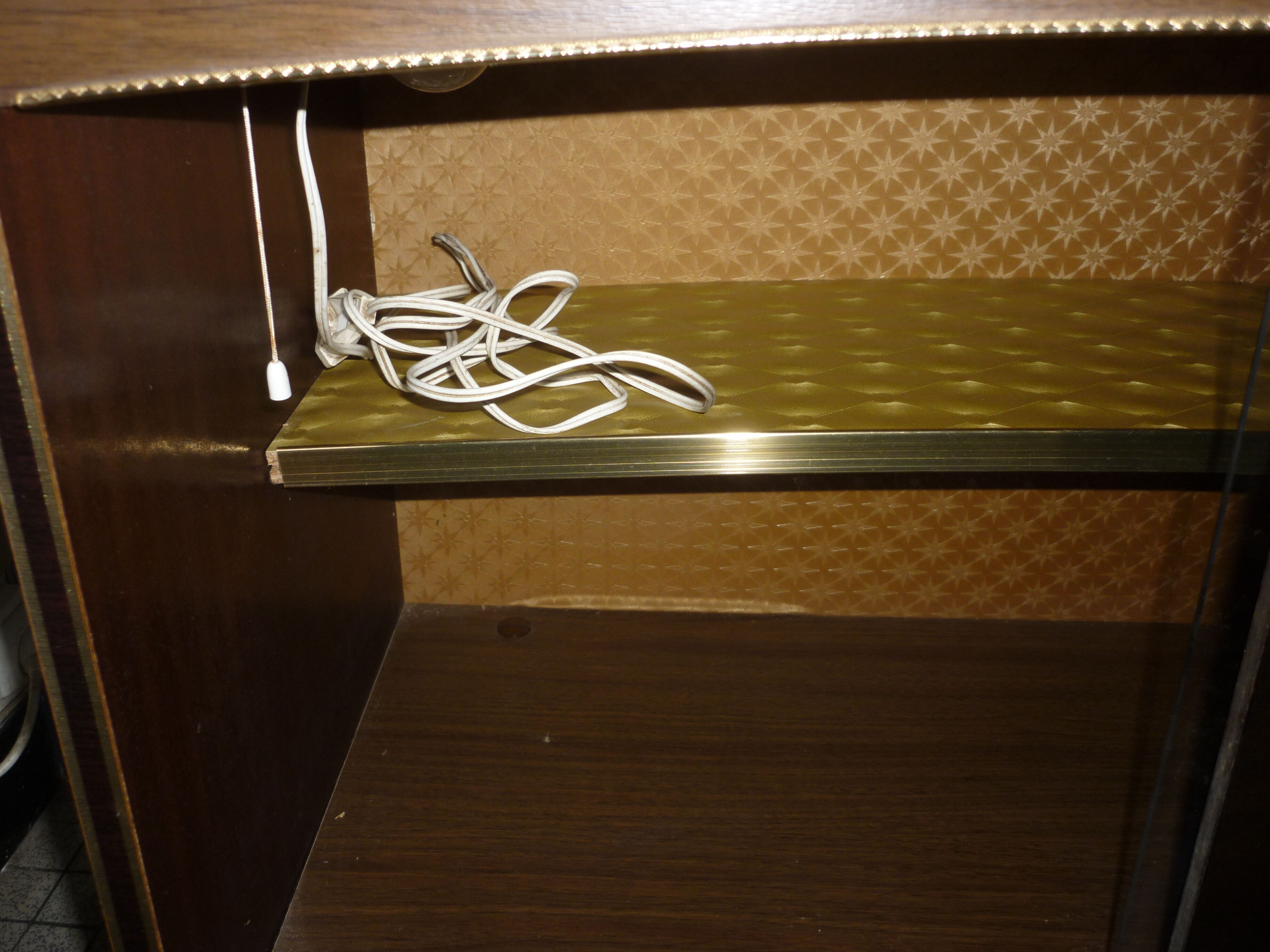 Furniture bar tv roulettes wood tackle 1970s