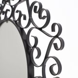 Chaty vallauris black mirror, wrought iron, 1950s