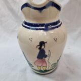 Pichet à eau faïence Henriot Quimper 1960