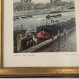 Vintage lithograph by Ortiz Alfau - Paris - the Eiffel Tower