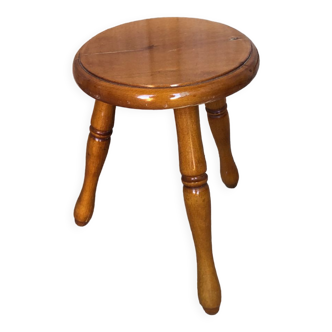 Vintage light wood milking stool