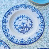 Set of 4 old hollow plates vieillard bordeaux model moustiers