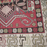 Tapis afghan Soumakh traditionnel en laine rouge Rug-122x183cm