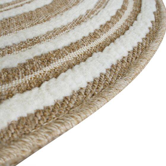 Natural beige jute round rug 70cm