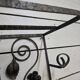 Art Deco coat rack in hammered wrought iron, 1950s.